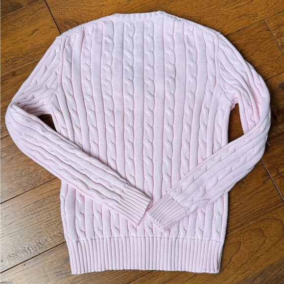 Polo Ralph Lauren Women’s Light Pink Cable Knit V-Neck Sweater – Size S - Picture 10 of 10